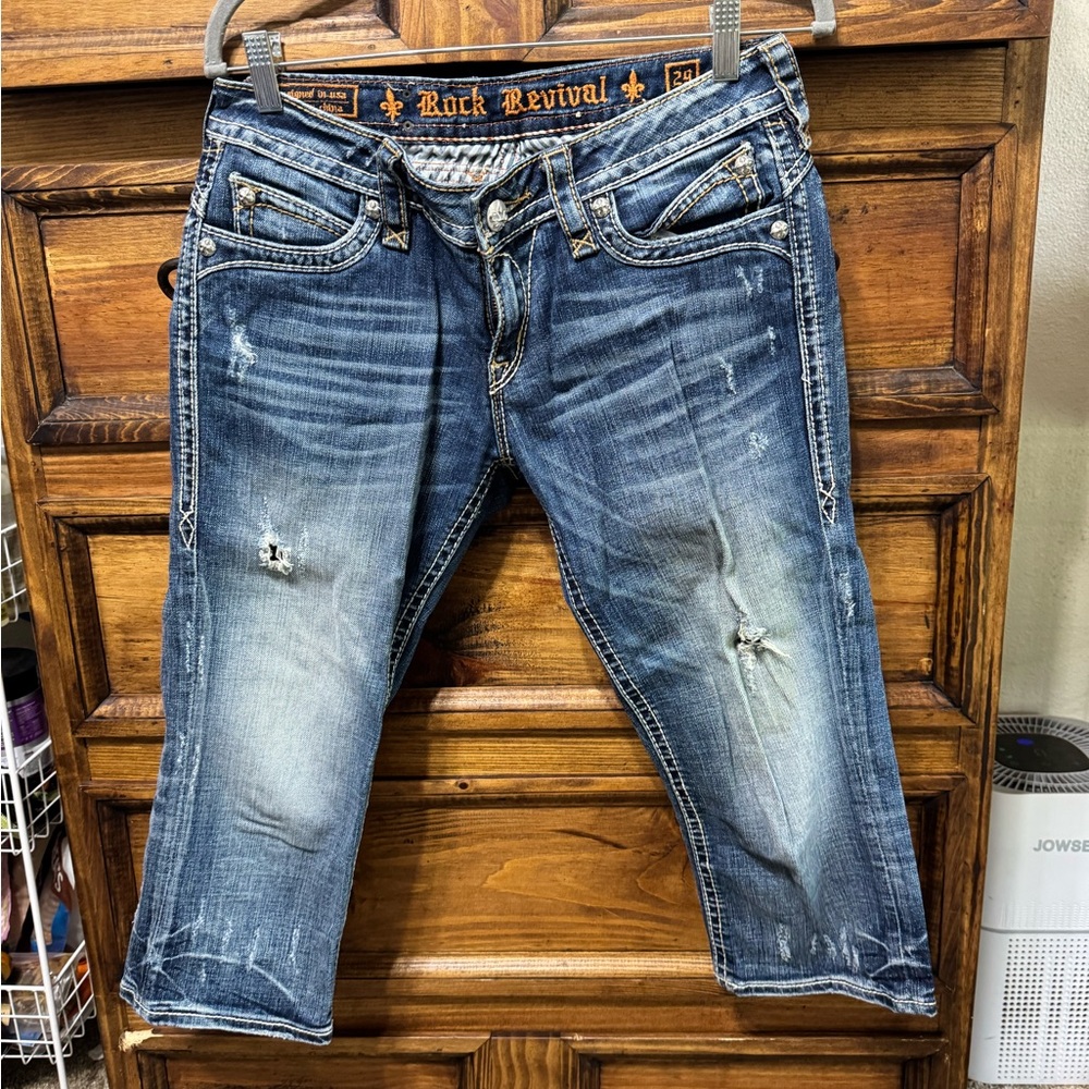 Rock Revival Women's Blue Capri Jeans